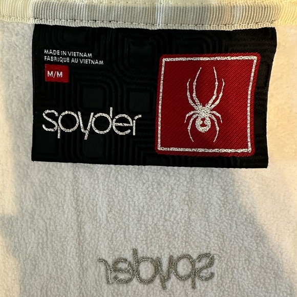 Spyder Women's White Cable Knit Fleece Lined Jacket - Picture 7 of 15